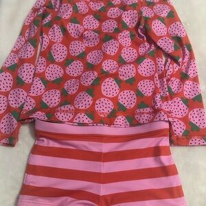 Hanna Andersson Strawberry Print Swim Set LIKE NEW
